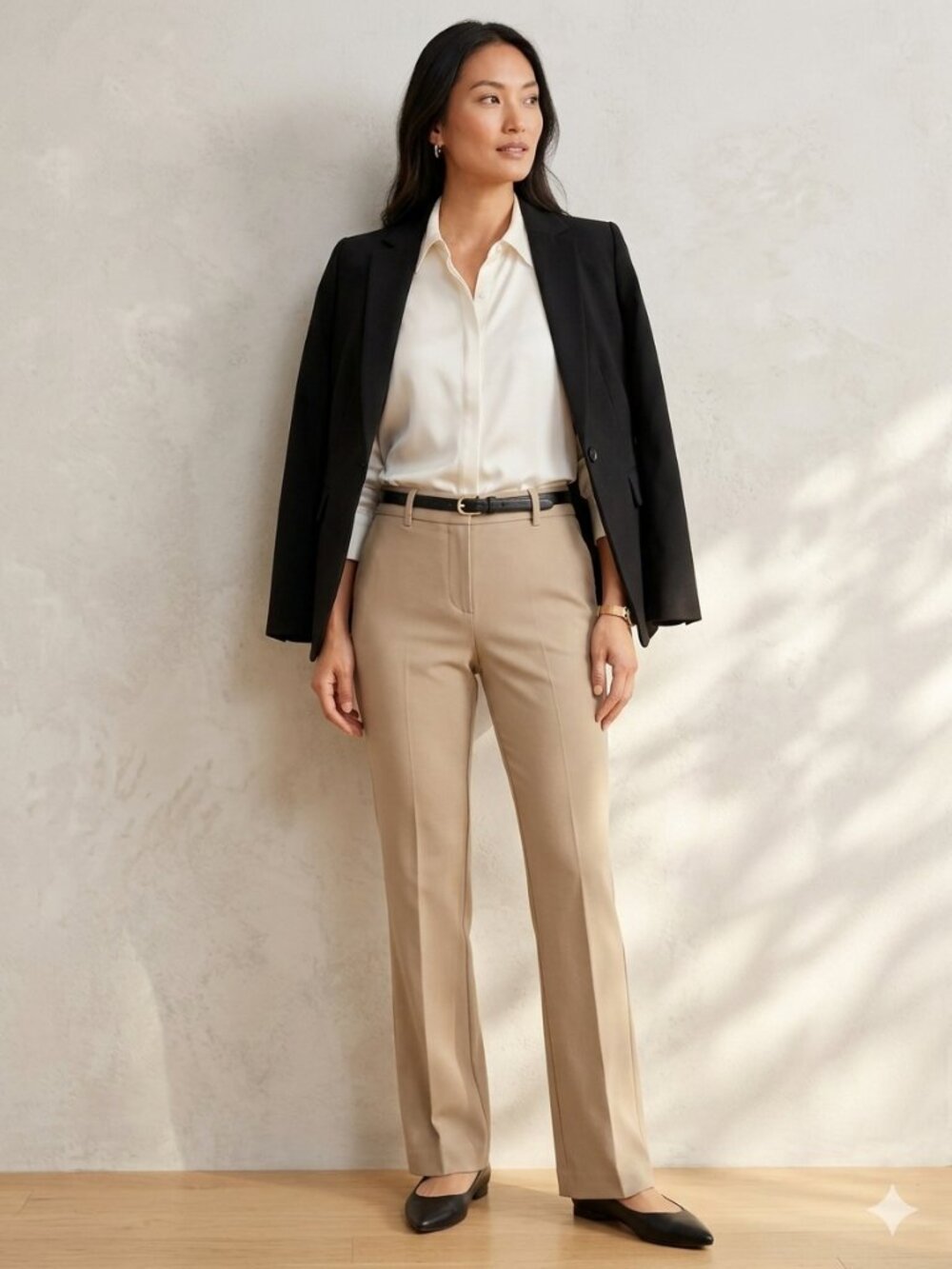 New York & Company 7th Avenue Design Studio Pants Women’s 4 Tall Khaki